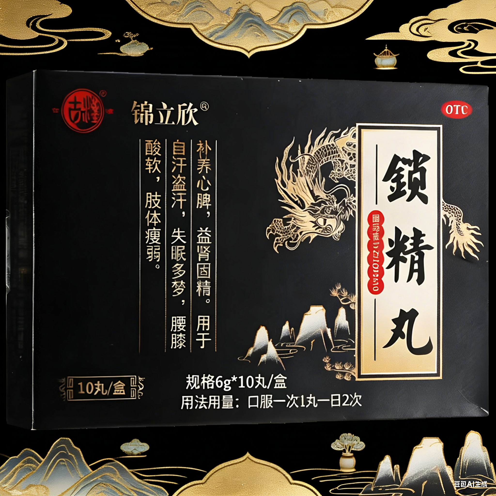 锦立欣锁精丸补养心脾 益肾固精 用于自汗盗汗失眠多梦腰膝酸软，