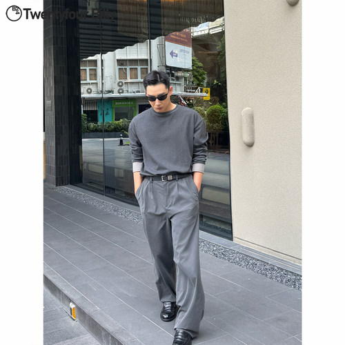 Twentyfour Billy/韩系基础假两件长袖T恤 Clean-fit结构通勤上衣