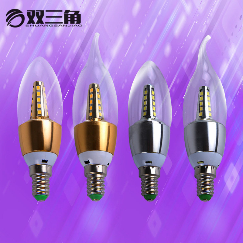 LED蜡烛灯批发 3W 5W新款拉尾泡蜡烛灯泡 E14小螺口尖泡led灯泡
