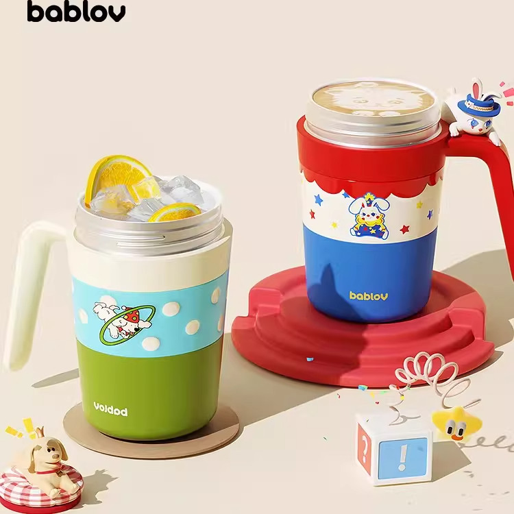 bablov马克杯带盖保温咖啡杯办公室情侣高颜值女生陶瓷内胆水杯子