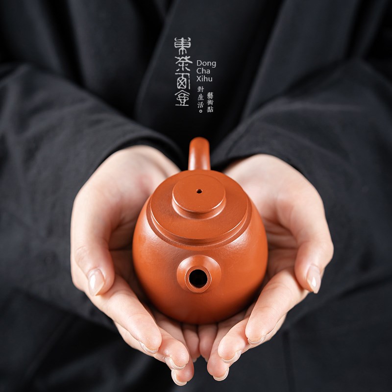 宜兴紫砂壶炮嘴大口巨轮手工高汉瓦壶原矿朱泥李丹手作小号泡茶壶