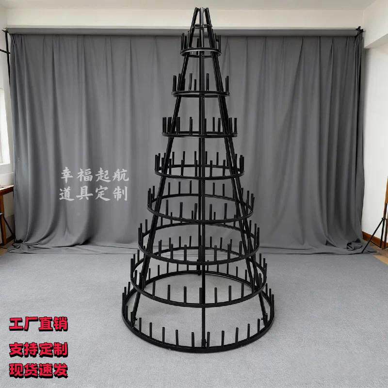 酒瓶诞树架子周年开庆典圣节红酒瓶铁圣业MEL艺美陈酒吧装饰展示