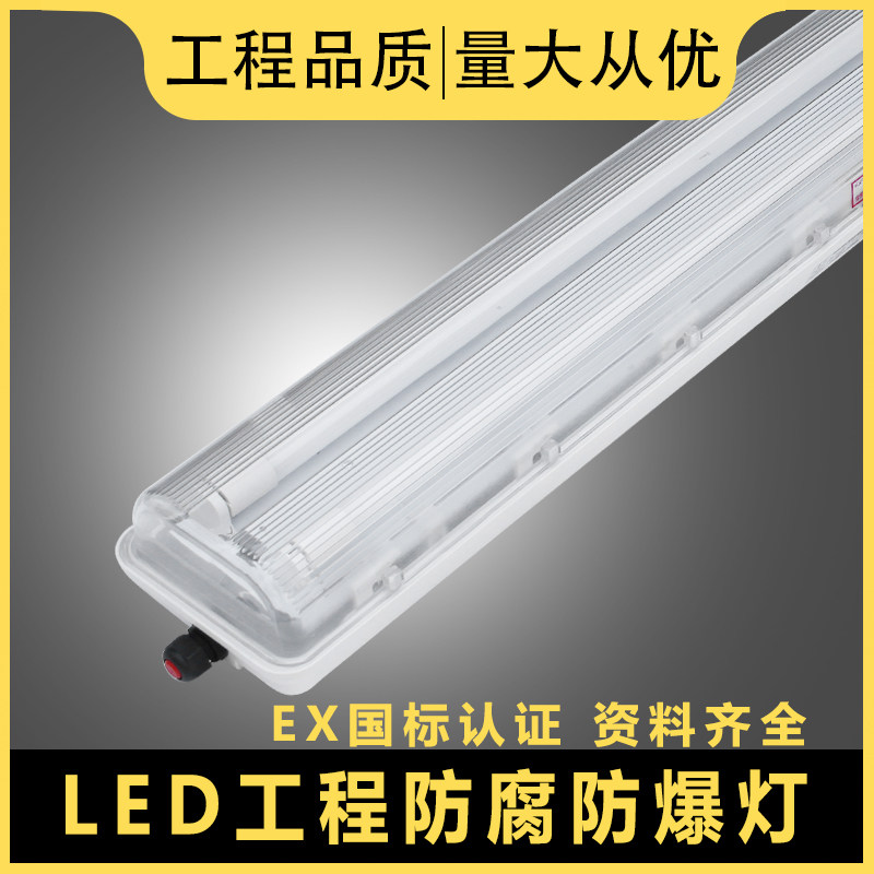 T8防爆防腐全塑荧光灯ExdeIICT6防爆灯工厂仓库防水led日光灯全套