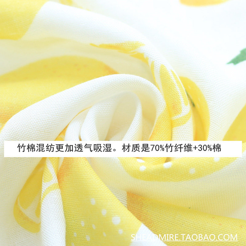 竹纤维双层纱布布料卡通动物宝宝盖毯夏凉被衣服纯超柔双层棉纱布 - 实物图