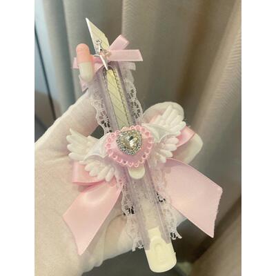 原创萌可爱手作美工刀可爱蝴蝶结手术刀蕾丝亚文化二次元拆箱快递