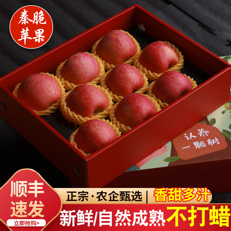 顺丰正宗甘肃秦脆苹果脆甜多汁新鲜当季现摘水果农企甄选礼品盒装