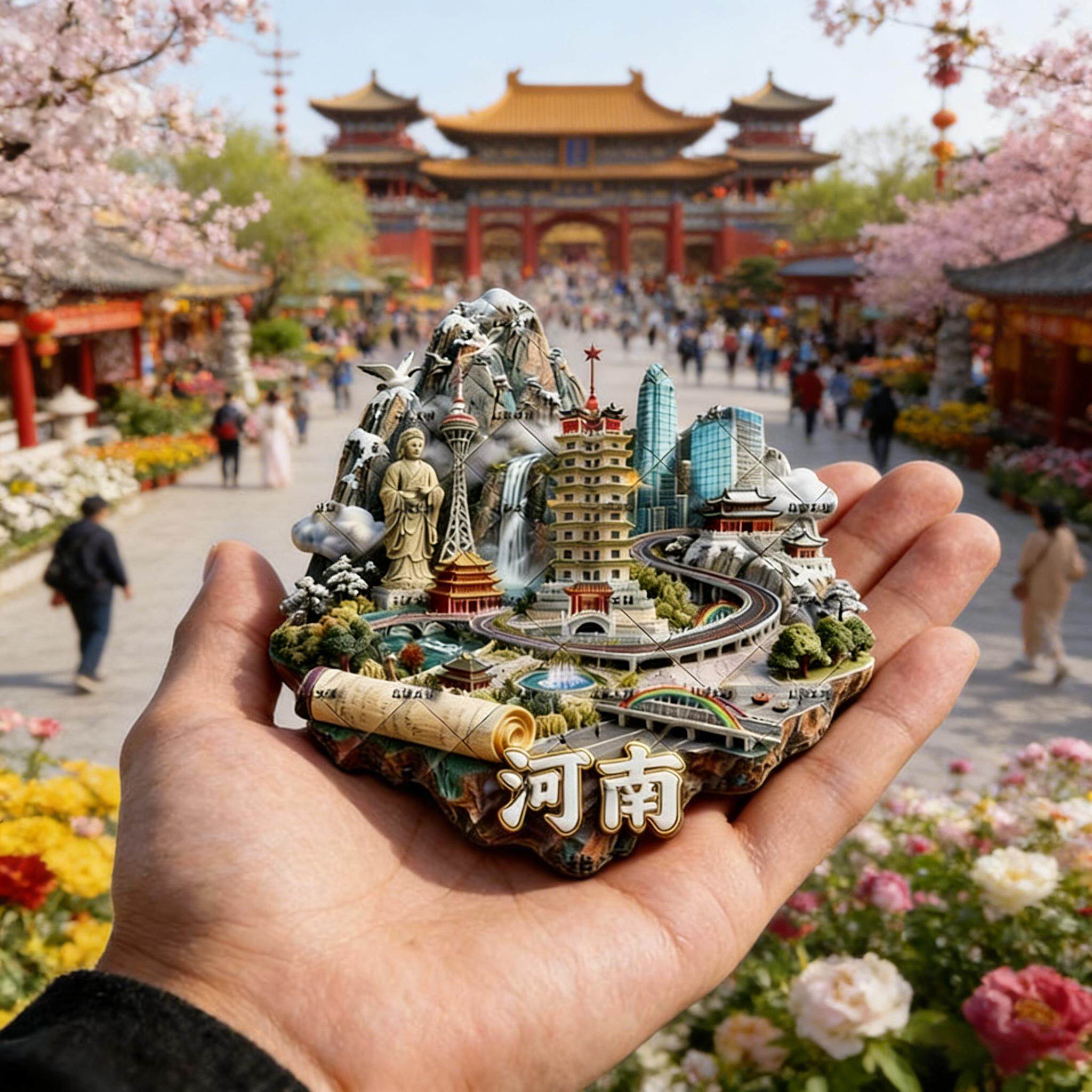 河南金属冰箱贴3d立体金属浮雕城市文化装饰磁吸门贴2026款定制