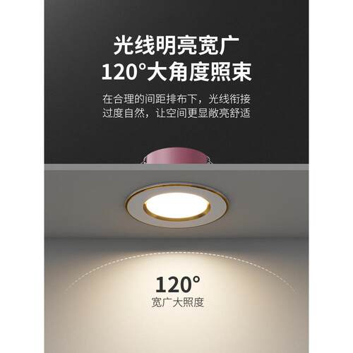 led筒灯2寸开孔5 5.5 6 6.5公分7cm嵌入式射灯客厅3W牛眼灯小孔灯
