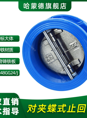 DH77X H76X对夹蝶形止回阀蝶式型双瓣止回阀水DN40 125 65 80 100