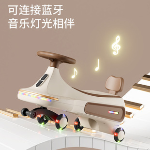 儿童扭扭车音乐灯光蓝牙连接防滑玩具车男女孩溜溜车小孩子滑行车