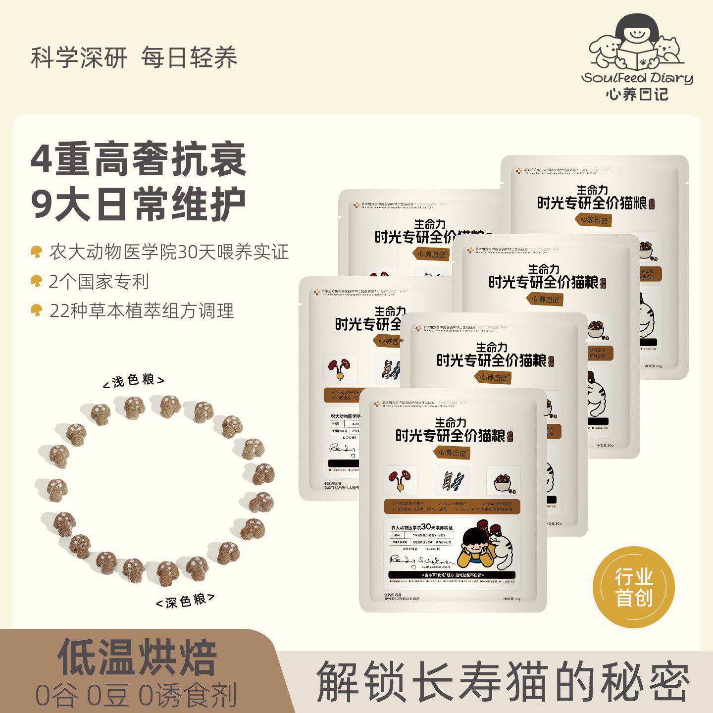 【SOULFEED DIALY心养日记】生命力时光专研全价成猫烘焙粮试吃装
