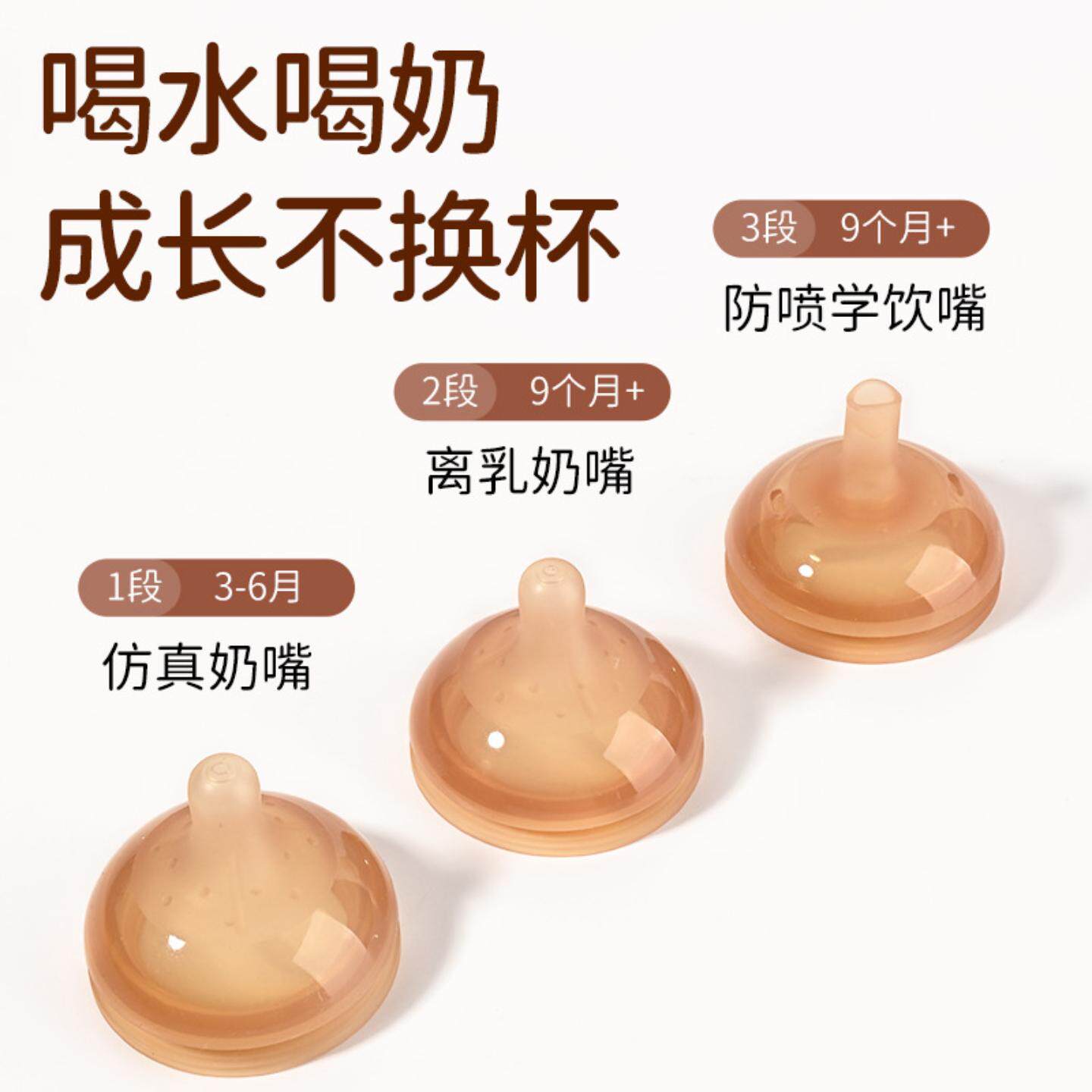适用世喜玻璃奶瓶配件防摔套奶嘴手柄奶瓶盖吸管学饮通气阀百日瓶