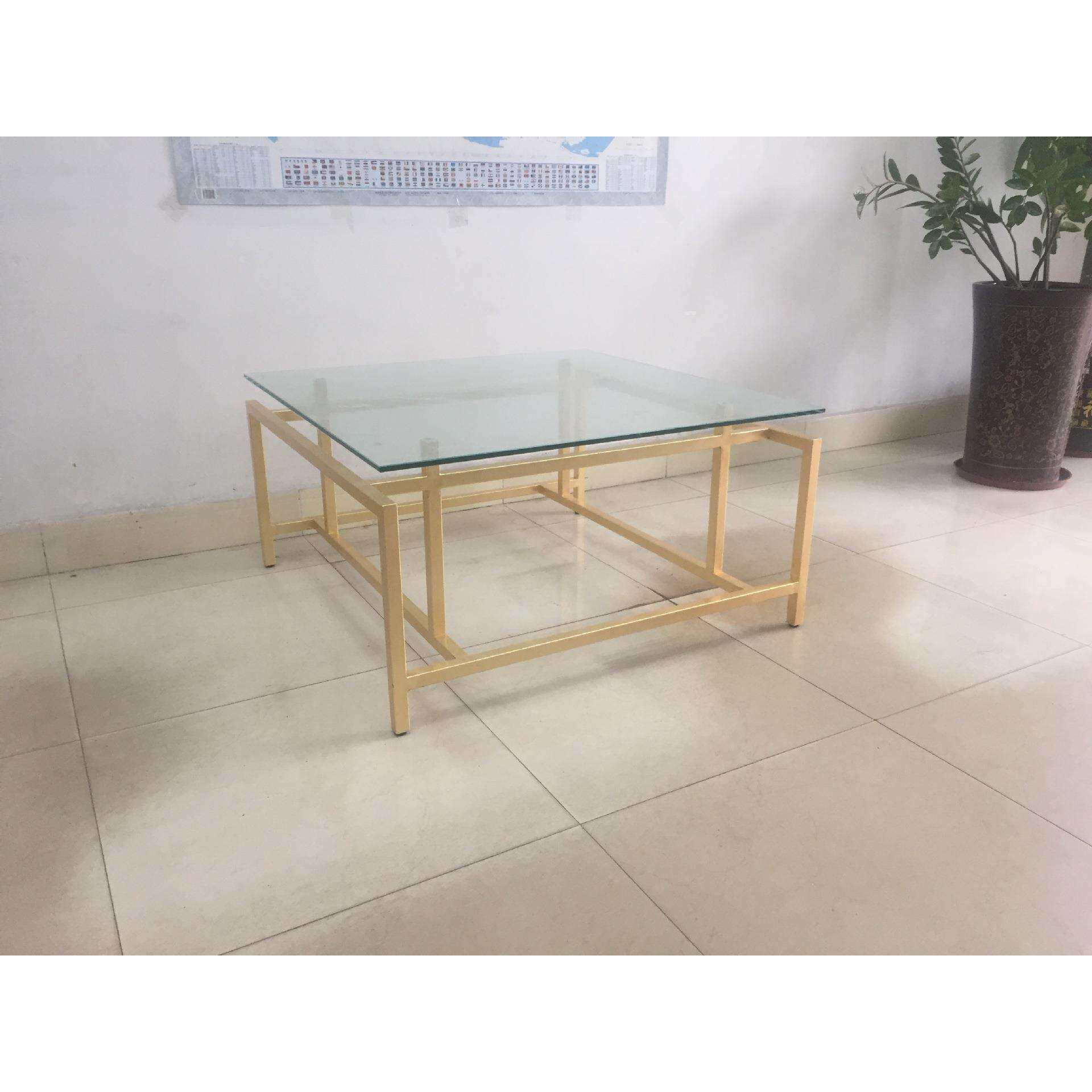新中式不锈钢/金箔茶几/客厅/酒店/别墅/轻奢五金茶几/美式家具