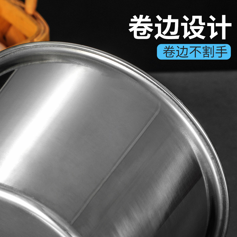 304不锈钢盆带盖家用装油盆厨房猪油盆商用铁盆小号味盅调料盆子图片