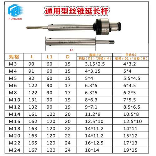 丝锥延长杆m3m4m5m6m8mm10m12m14m16m20深孔深腔丝攻加长杆