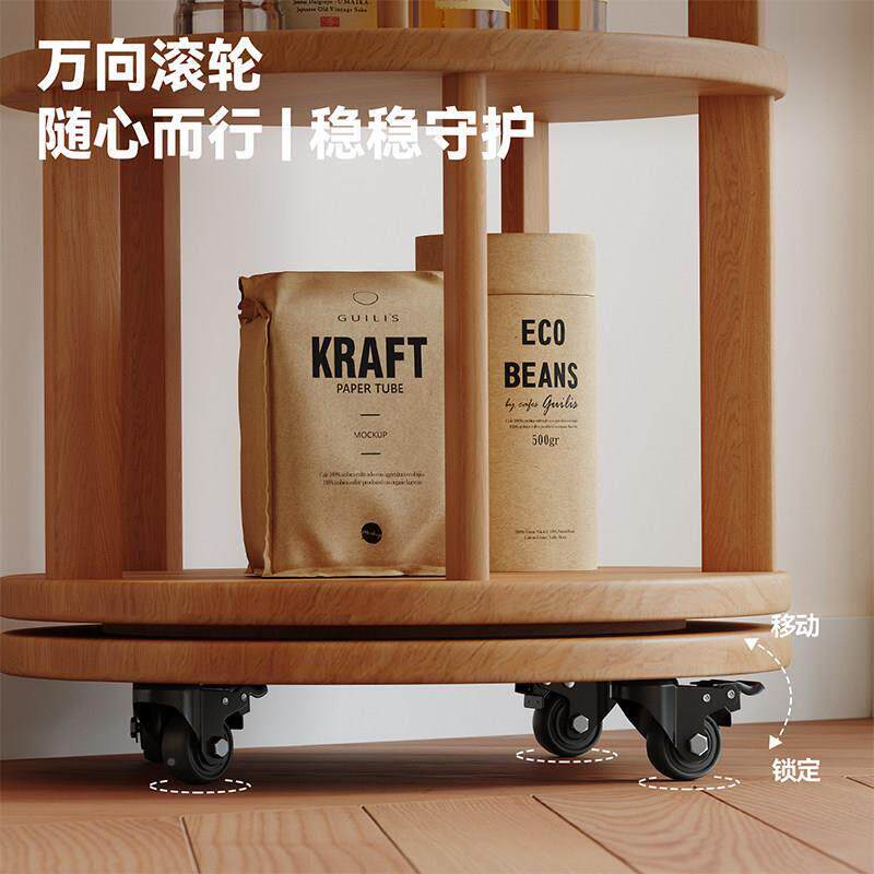 木旋转书架床头可移动小子360度圆柜形落地sj0339+0书柜转实靠角