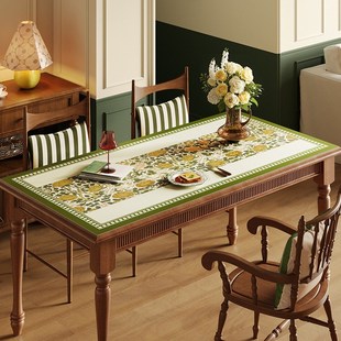 弗洛拉法式桌布防油防水防烫高级感长方形皮革茶几垫布桌面保护垫