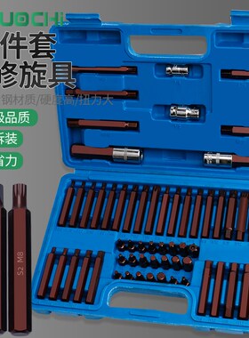60件套星批组套内六角扳手套装组合汽修工具花键花型十二梅花批头