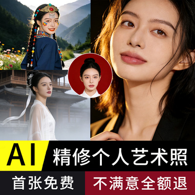 个人艺术照写真AI摄影影楼古风照美女旅拍孕妇照古装照p图证件照