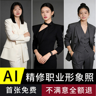 ai精修职业形象照个人半身职业照制作ps商务工作正装高级感证件照