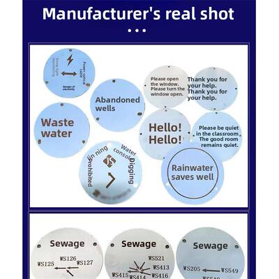 激光雕刻不锈钢方向标识雨水污水电缆高低压菱形标识二维码标识