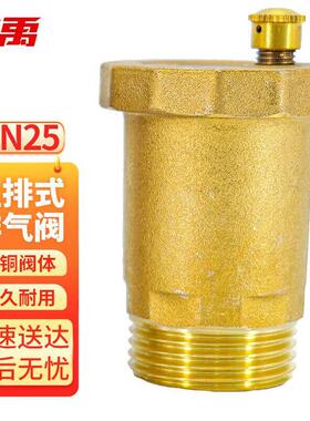 冰禹 BYyc-170 国标 黄铜排气阀 直排式自动放气阀 快速阀 DN25 1