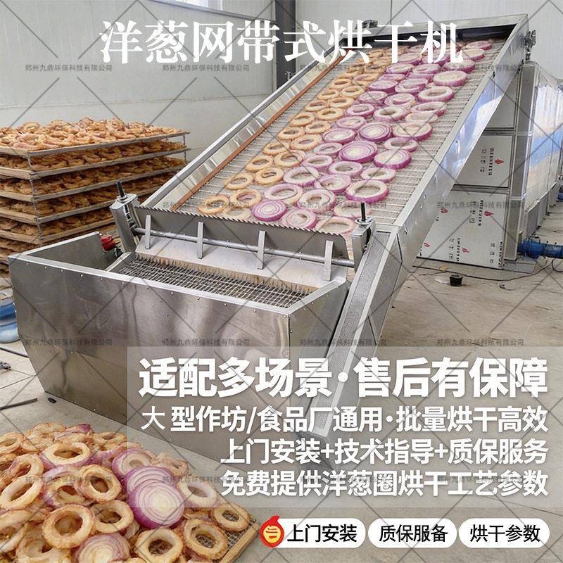 大型洋葱圈烘干机蔬菜网带式烘干设备空气能泵热泵连续式烘干机