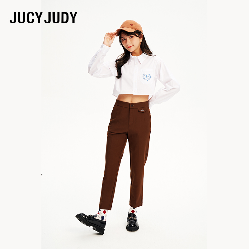 JucyJudy2023秋季新款时尚百搭休闲长裤直筒修身显瘦西装长裤