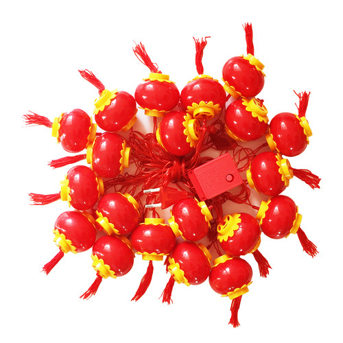 新年红灯笼串led电池灯福字灯笼春节阳台装饰过年小彩灯灯笼串