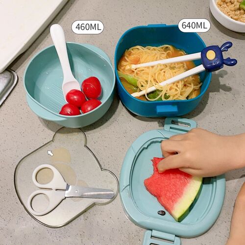 禾果儿童外出便携辅食碗宝宝专用碗勺餐具套装婴儿吃饭分装防摔碗