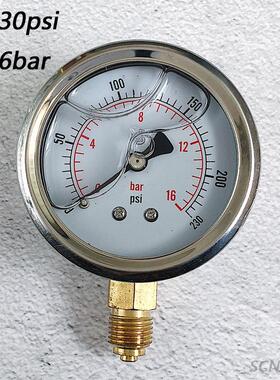 液压压力表5800Psi空气压力表400Bar螺纹G1/4