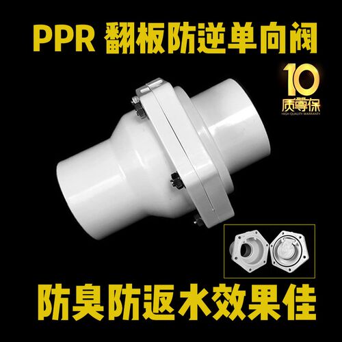 PPR翻板式止回阀逆止下水道排水管防返水防臭水泵单向立卧式1寸50