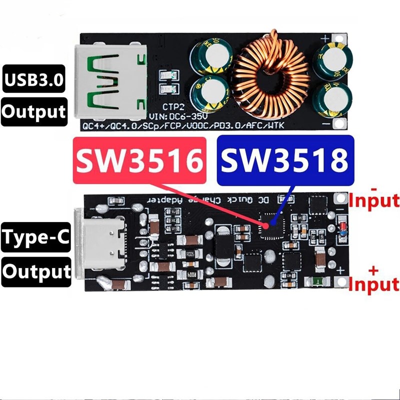 SW3516 SW3518 全协议手机快充充电器模块QC4.0pd3.0闪充快充模块图片