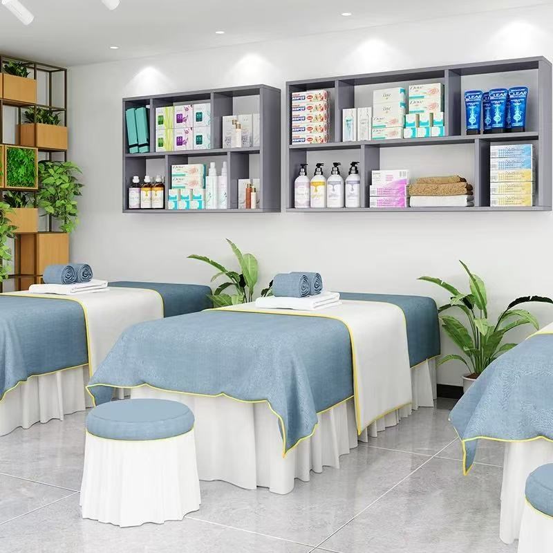 理发店毛巾收纳柜挂墙美容美甲店墙上多层置物架壁挂式发廊染膏柜