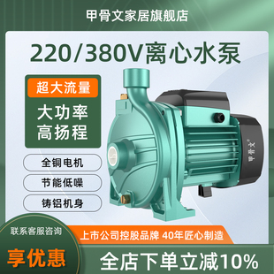 甲骨文不锈钢叶轮离心水泵大功率220V380V自来水管道增压泵暖气泵