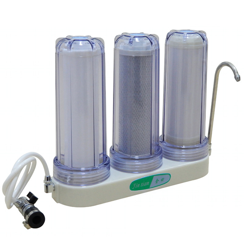 金田008A三级超滤净水器 家用台式三级厨房台式净水器 三筒过滤器