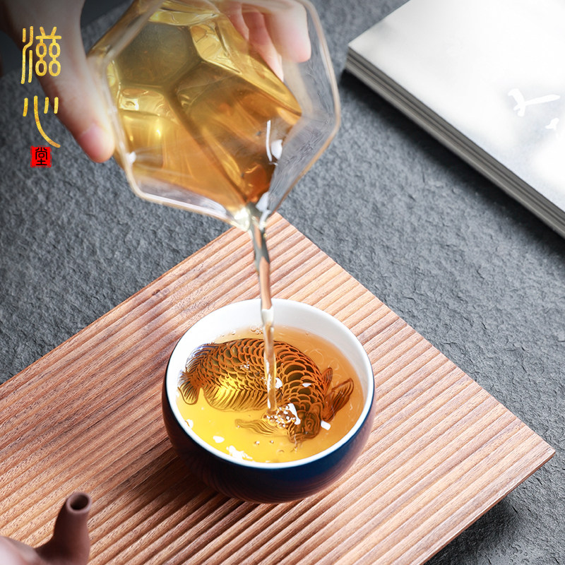 江祖清手绘银茶杯龙鱼主人杯个性男士单杯女功夫茶杯子陶瓷品茗杯
