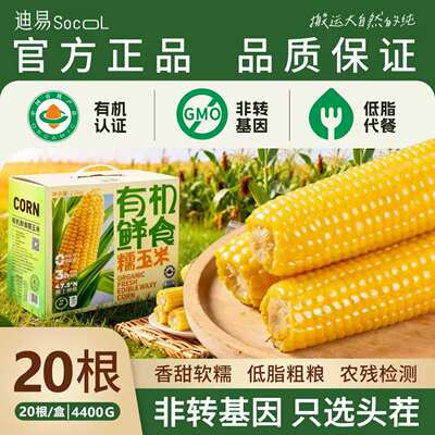 有机黄糯玉米东北新鲜玉米非转基因真空礼盒低脂代餐粗粮20根