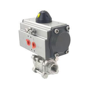 三片式气动球阀Q611F不锈钢304/316丝扣口内螺纹 直通式球阀门