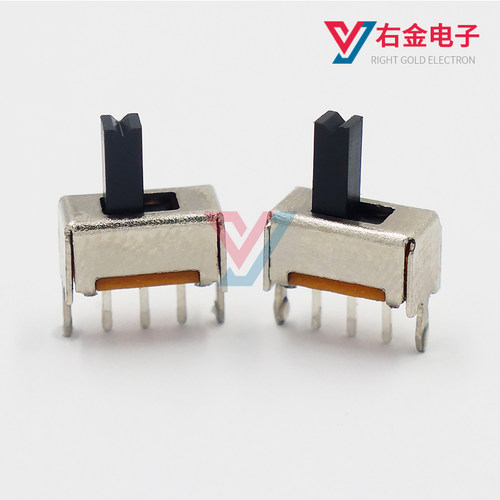 SS-12D02VG柄 2档直柄拨动开关3脚立式2只固定脚两档小型拔动开关