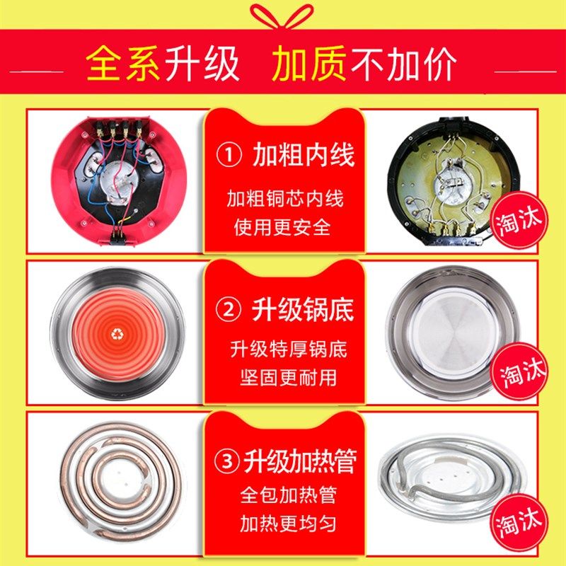电锅多功能家用电热炒菜锅电火锅宿舍蒸煮炖煎涮锅一体式电炒菜锅