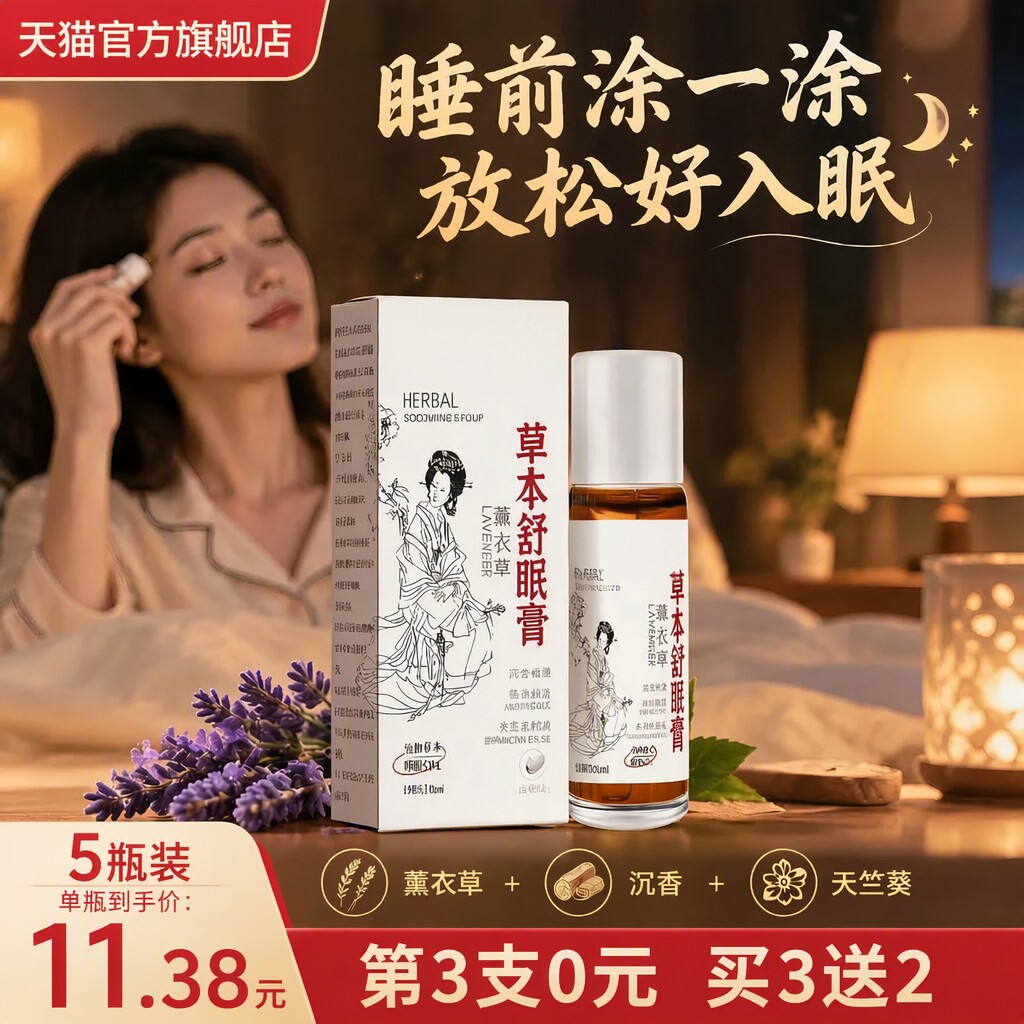 草本舒眠膏官方旗舰店正品沉香薰衣草草本睡眠膏舒缓精油y1