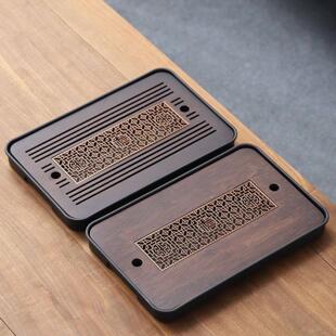 茶盘家用竹制干泡盘新中式 茶盘 储水沥水茶台茶具托盘简约日式
