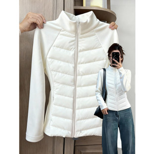 白色修身排骨羽绒服轻薄内胆女款收腰冬季2025新款冲锋衣内搭保暖