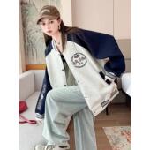 时尚 保暖拼接撞色潮牌夹克外套 洋气加绒加厚棒球服女2025秋冬新款