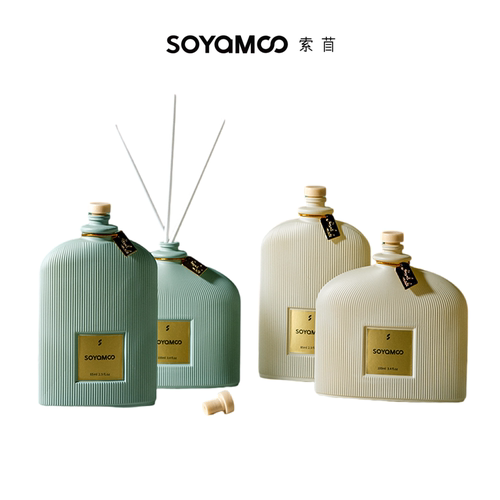 SOYAMOO法式莫兰迪家居香薰摆件乌木沉香栀子花无火香薰液高级感