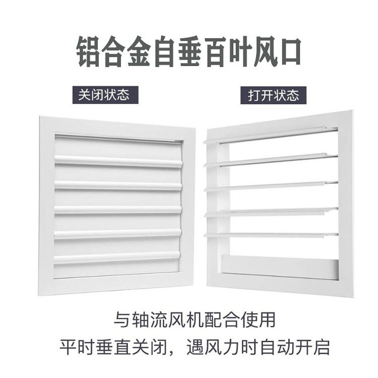 定制铝合金自挂式盲扇排气扇雨罩吹风叶片自挂式止风关闭