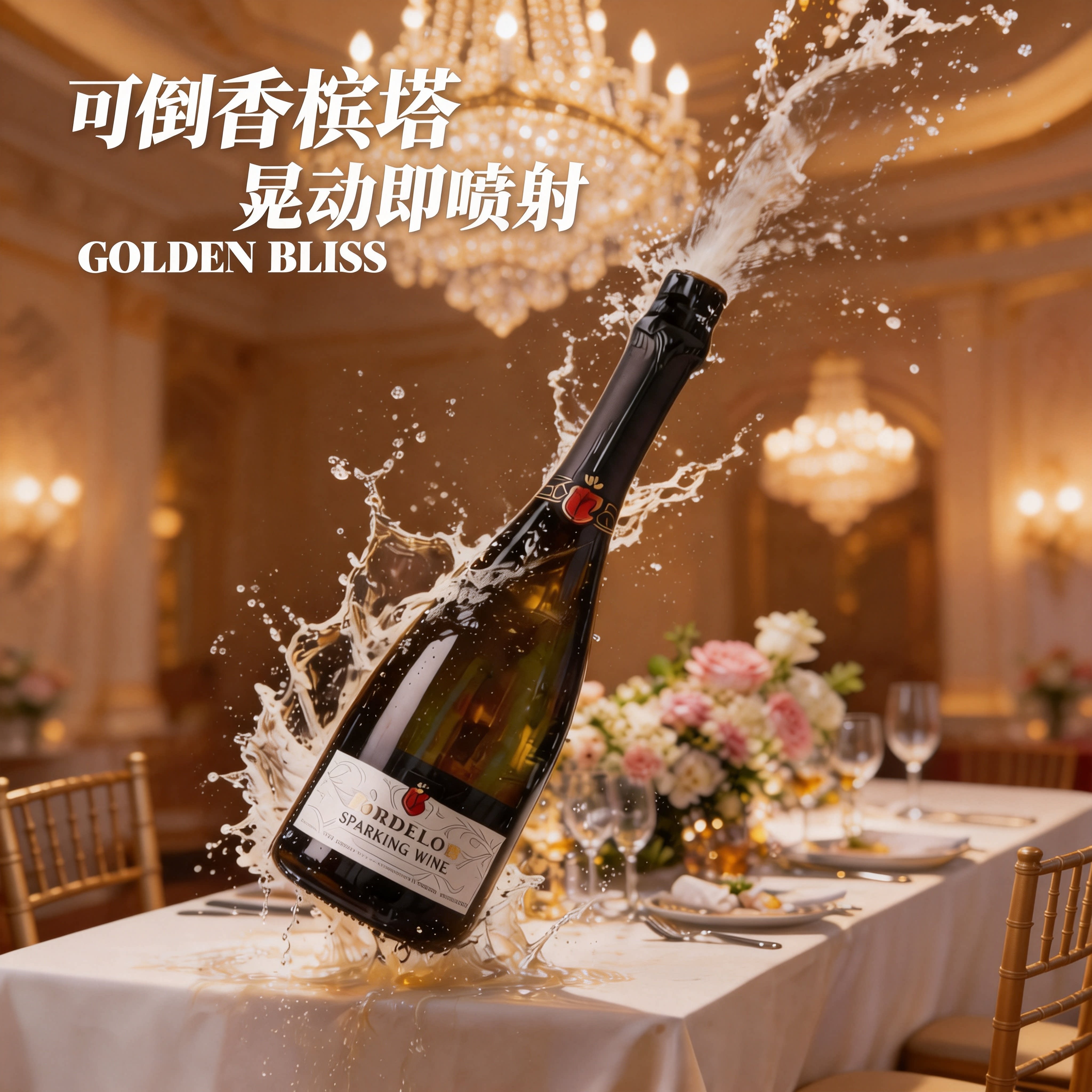 婚礼庆祝生日喷射香槟酒开业比赛起泡酒酒吧夜店喷洒气泡酒750ML