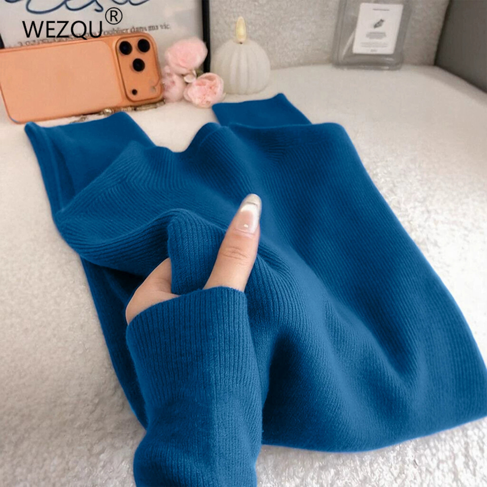鄂尔多斯市螺纹长袖针织羊毛衫女