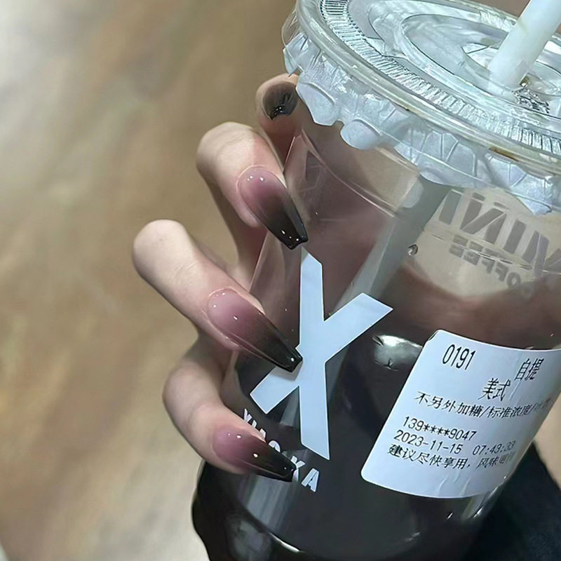 显白纯欲渐变乌梅子酱时尚百搭中款芭蕾甲假指甲成品穿戴甲批发,彩妆/香水/美妆工具,穿戴甲/甲片,淘宝优惠券,粉丝福利购,淘宝优惠卷